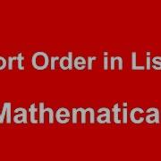 Mathematica Sort Order In List