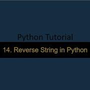 14 Reverse A String In Python