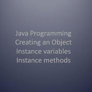 Java Programming Instantiating An Object