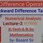 Backward Difference Table Concept Example Interpolation Numerical Analysis