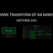 Rank Transform Of An Array Leetcode 1331 Java