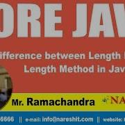 Core Java Tutorials Difference Between Length Field And Length Method In Java Mr Ramachandra