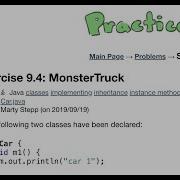 Java Practice It Exercise 9 4 MonsterTruck Classes Implementing Inheritance Instance Method