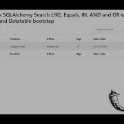 Python Flask SQLAlchemy Pagination With Search LIKE Equals IN AND And OR Datatable