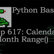 Python Basics Tutorial Calendar Month Range Function