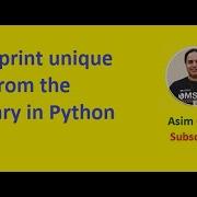 How To Print Unique Values From The Dictionary In Python