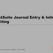 75 NetSuite Journal Entry Inline Editing