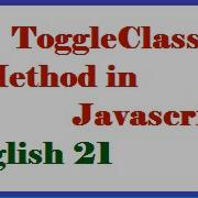ToggleClass Method In Javascript English 21 Vlr Training