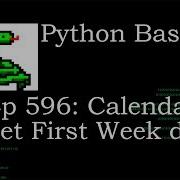 Python Basics Tutorial Calendar Set First Week Day Function