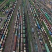 Railway Yard With A Lot Of Railway Lines And Freight Trains Rail Freight Marshalling Yard Russian