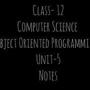 Class 12 Computer Science Object Oriented Programming OOP Notes Exercise Q A Solutions