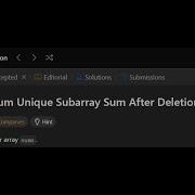 3487 Maximum Unique Subarray Sum After Deletion Leetcode Solution25 July 2025 Leetcode July2025