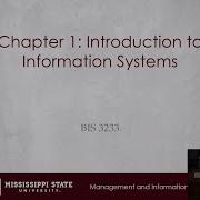 BIS 3233 Chapter 1 Introduction To Information Systems