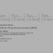Grammatical Theory Session 11 Head Driven Phrase Structure Grammar HPSG