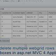 How To Delete Multiple Webgrid Rows By Using Checkboxes In Asp Net MVC 4 Application
