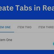 Create Tabs In React JS Example