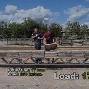 Two Combined Flat Trusses Maximum Load Experiment In A Real Conditions By VIRI TECHNOLOGIJA