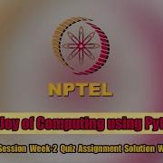 The Joy Of Computing Using Python Week 2 Quiz Assignment Solution