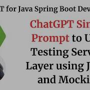 ChatGPT For Java Spring Boot Developers Unit Testing Service Layer Using JUnit And Mockito