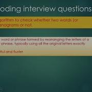 Check Anagram Words In Python Python Coding Interview Question