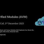 Azure Verified Modules AVM December 2025 External Community Call
