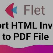 Flet Tutorial Export HTML Invoice To PDF