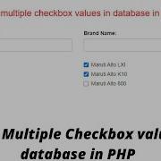 Insert Multiple Checkbox Values In Database In PHP