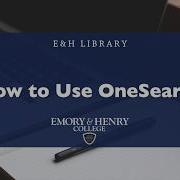 How To Use OneSearch