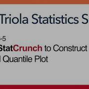 StatCrunch Section 6 5 Using StatCrunch To Construct A Normal Quantile Plot