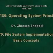 Operating Systems Lecture 70 File System Implementation Part 1 Basic Concepts