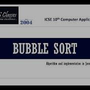 Bubble Sort Algorithm And Implementation In Java ICSE 10 Computer Applications
