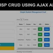 Simple JSP Crud Using Ajax And Json
