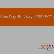 SQL Tip Be Wary Of SELECT COUNT