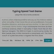Typing Speed Test Game In HTML CSS JavaScript ABS Prog