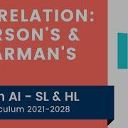 Correlation Pearson S Spearman S IB Math AI SL HL