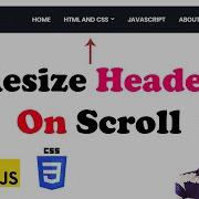 Resize Shrink Header On Scroll