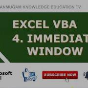 EXCEL VBA IMMEDIATE WINDOW MACRO