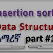 Insertion Sort Algorithm In Data Structure በአማረኛ In Amharic Part 1