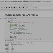Day 33 Python Code For Pascal S Triangle