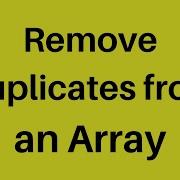 Remove Duplicates From Array In JavaScript Interview Question