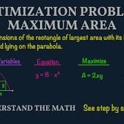 How To Find The Maximum Area Of A Rectangle In A Right Triangle Optimization Step By Step Example