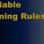 Variable Naming Rules C