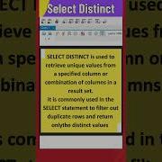 4 SELECT DISTINCT Statement SQL Queries