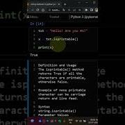 Isprintabale String Method Python Tamil Python Shorts