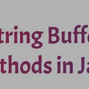 String Buffer Methods In Java