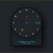 Analog Clock Using HTML CSS And JavaScript Coding Is So Easy Dark Clock Codingissoeasy