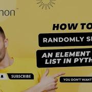 How To Randomly Select An Element From A List In Python