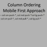Column Ordering In Bootstrap