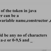Tokens In Java