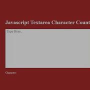 Textarea Character Counter With Vanilla Js Core Javascript